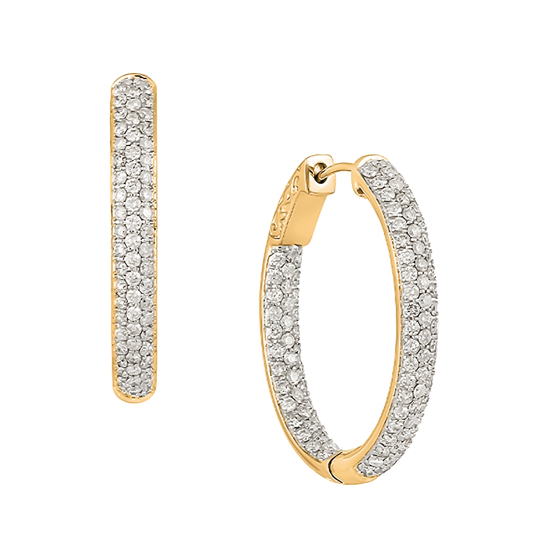 Pave Dome Large Hoops