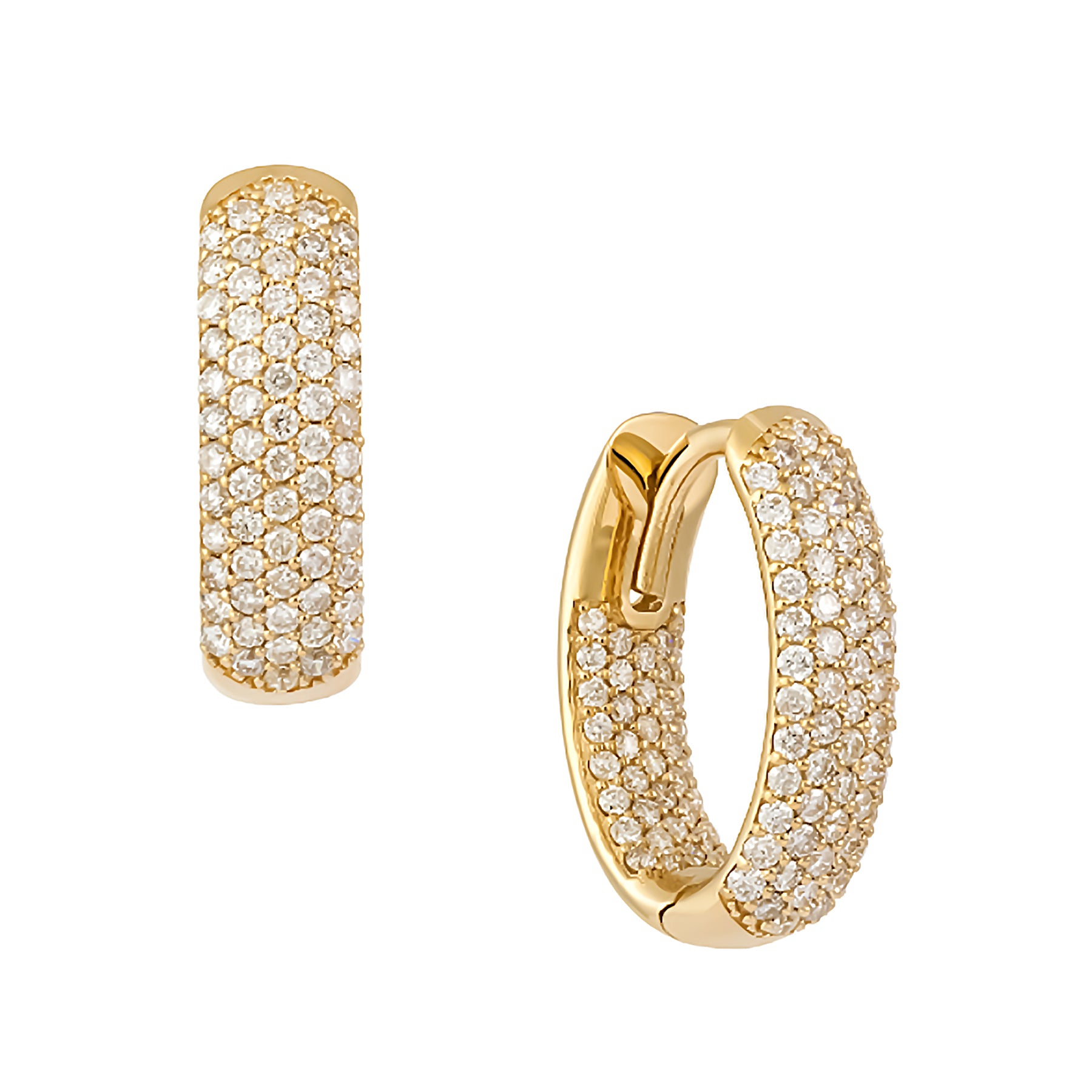 Pave Dome Small Hoops