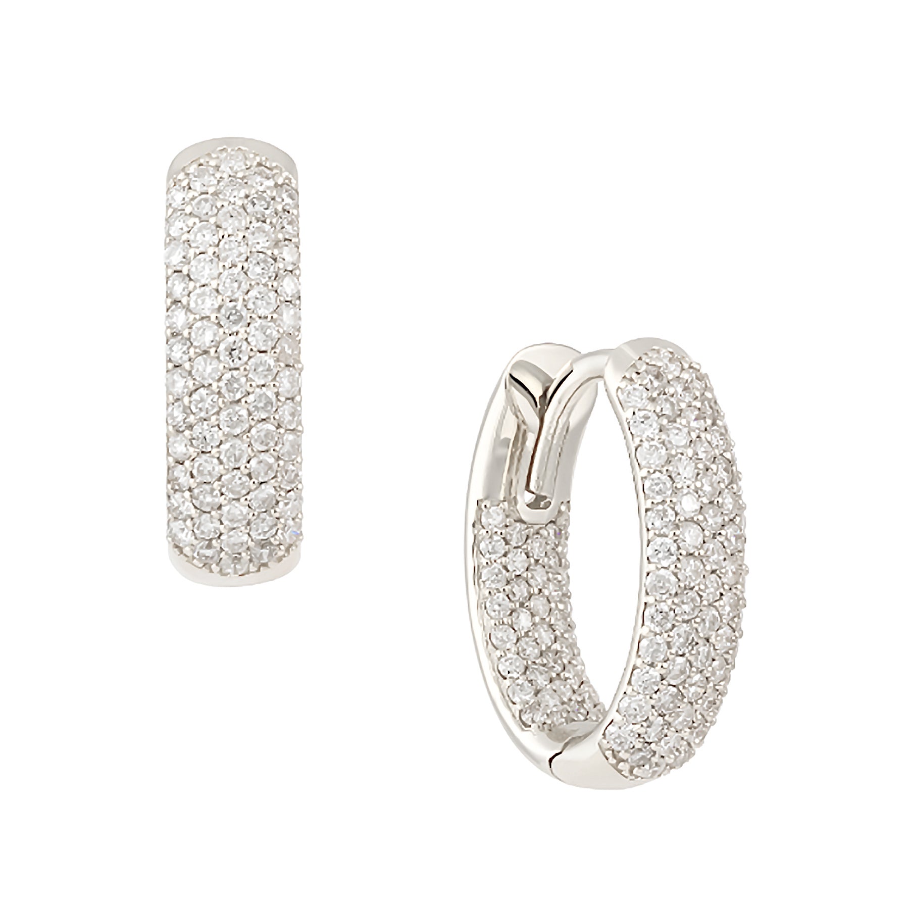 Pave Dome Small Hoops