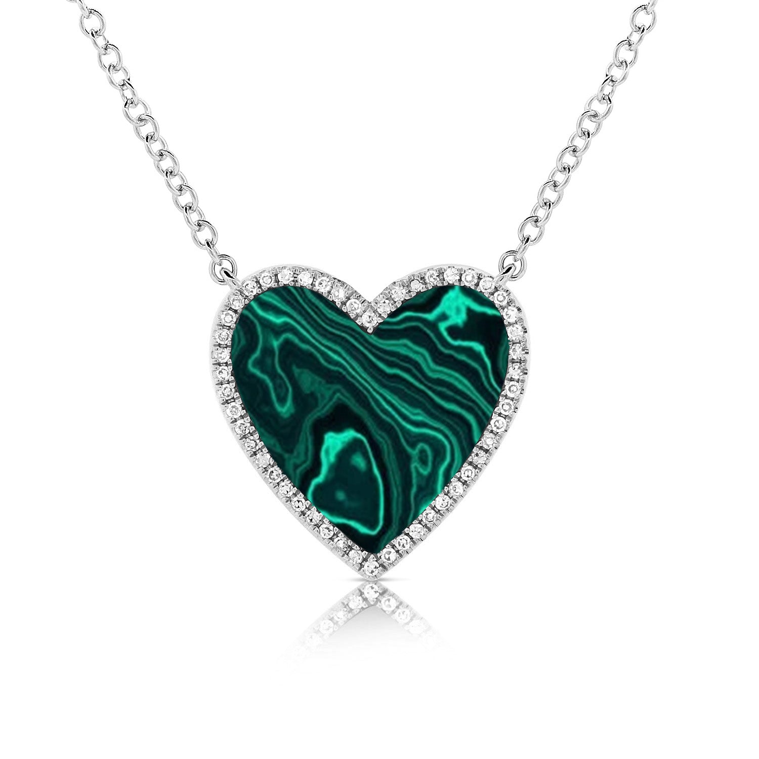 Gemstone Heart With Halo Necklace