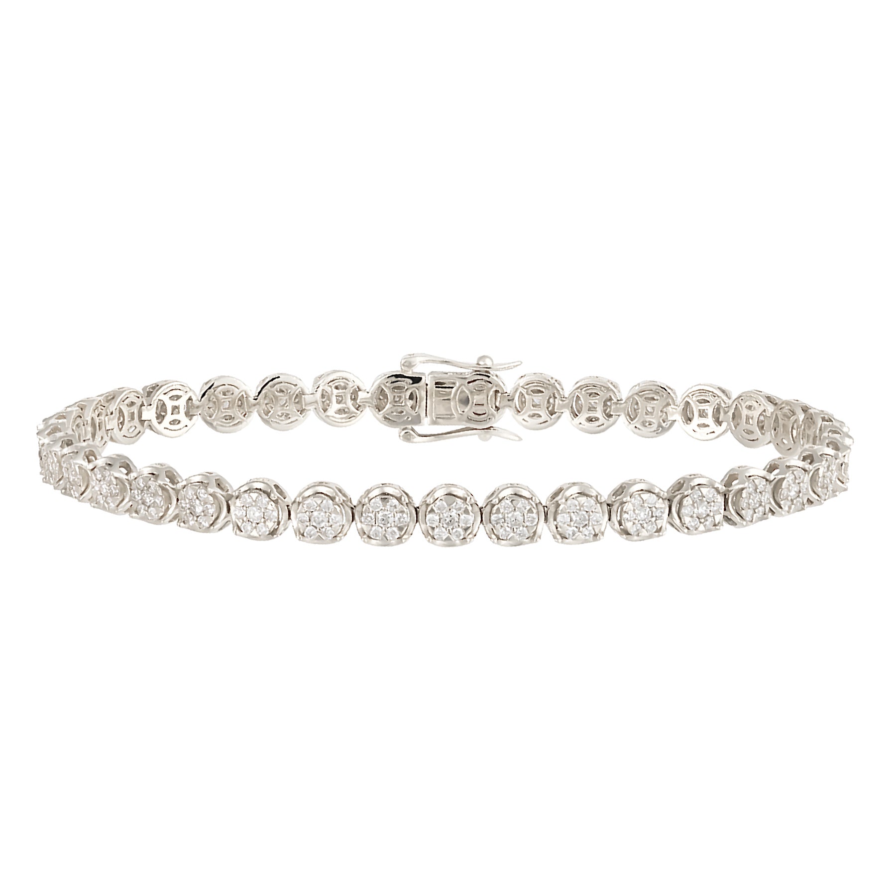 Bezel Set Diamond Pave Tennis Bracelet