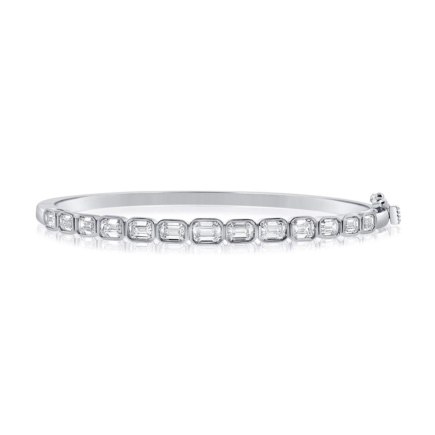 Graduated Bezel Set Emerald Cut Bangle