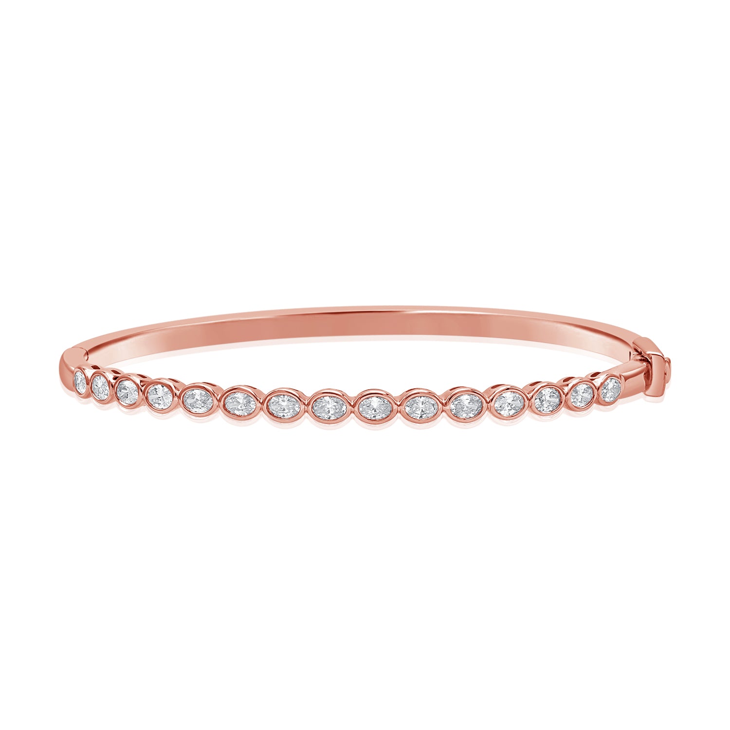 Bezel Set Oval Bangle