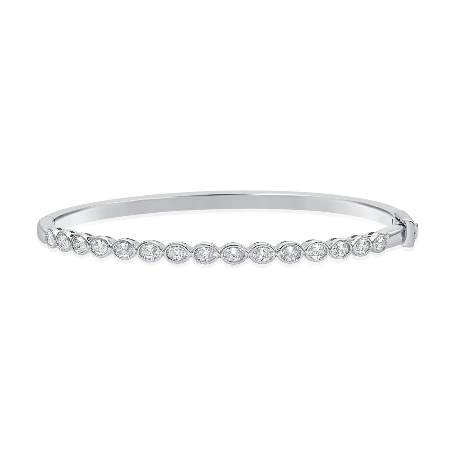 Bezel Set Oval Bangle