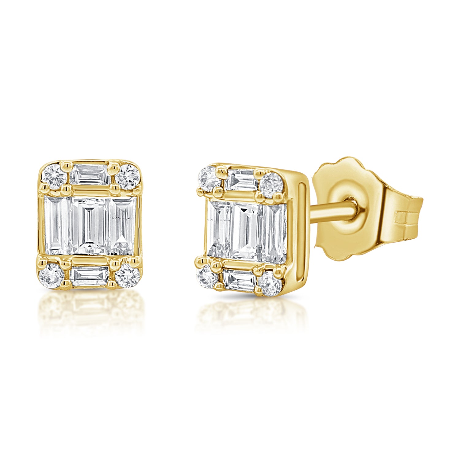 Squared Baguette Studs