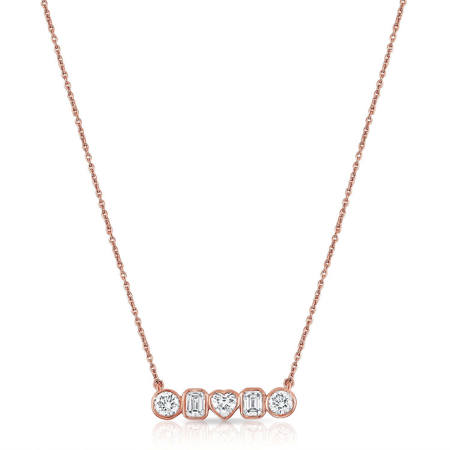 Five Multishape Bezel Set Necklace