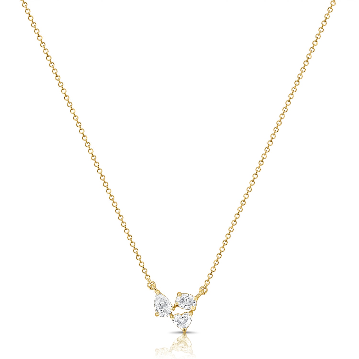 Multishape Diamond Cluster Necklace