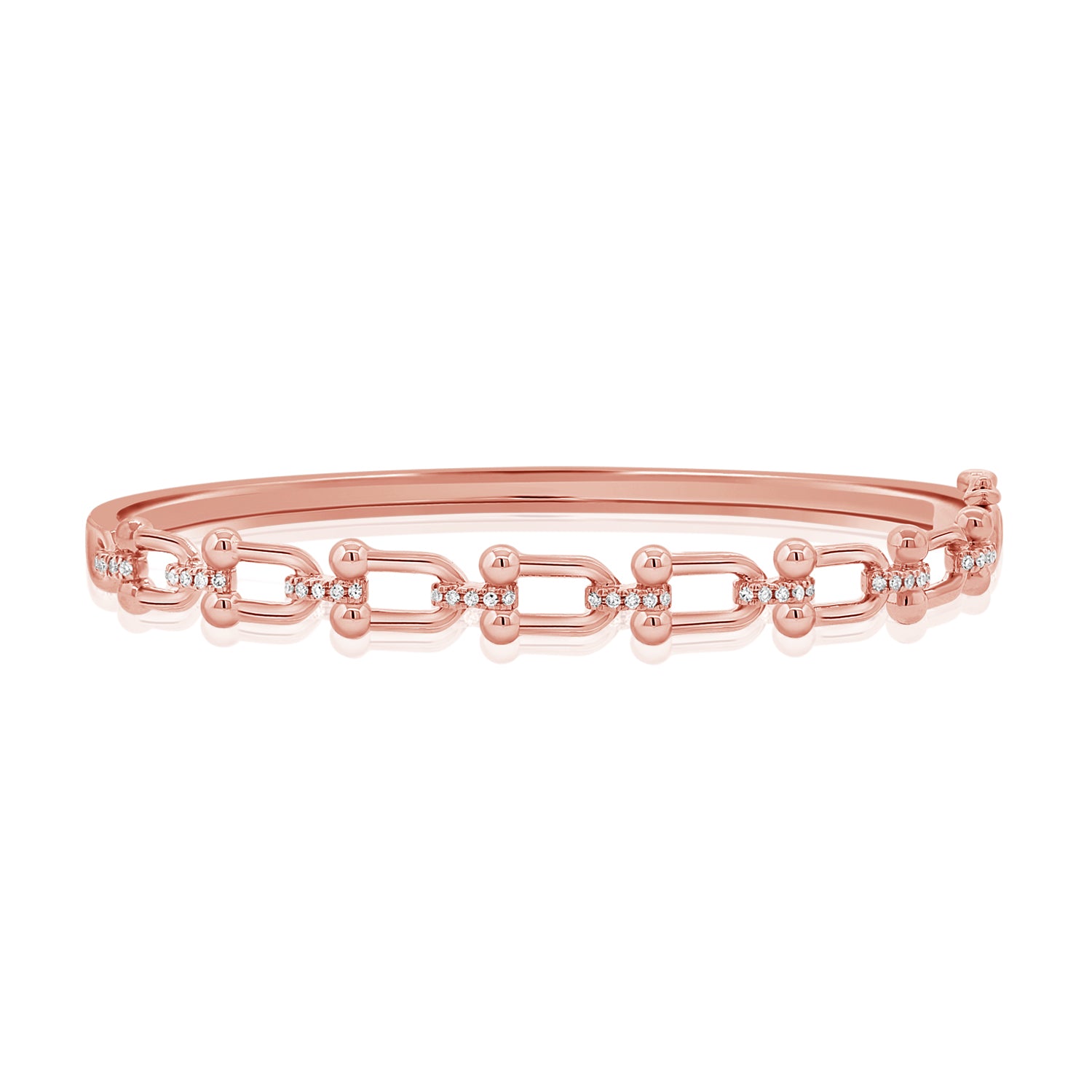 U Chain Gold And Diamond Bangle