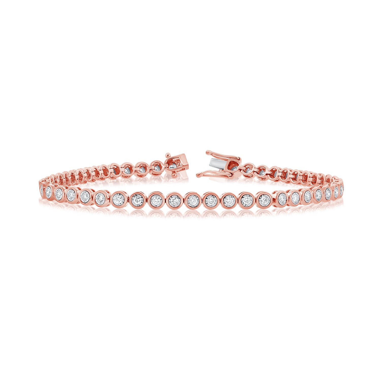 Medium Size Bezel Set Diamond Illusion Tennis Bracelet