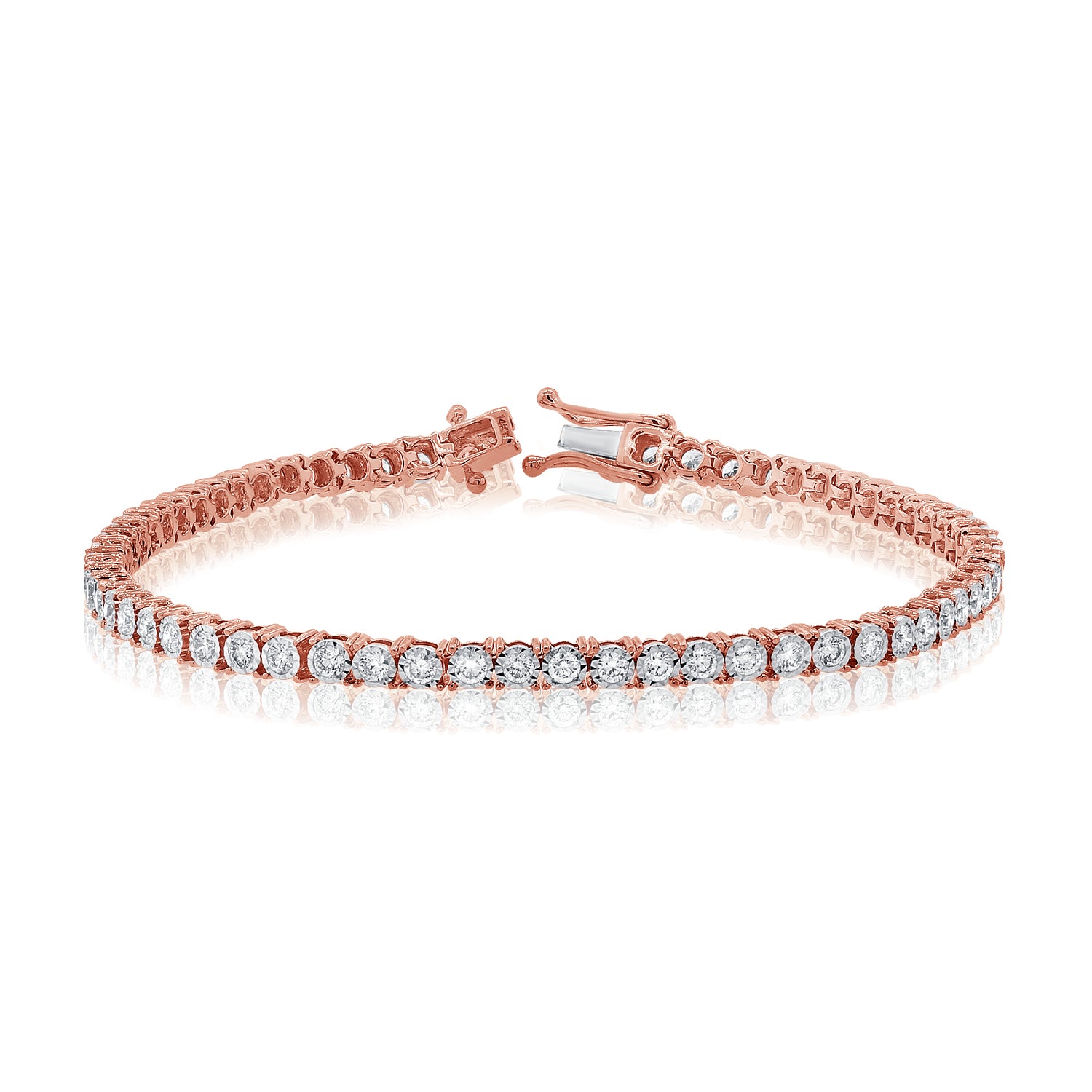 Medium Round Diamond Illusion Tennis Bracelet