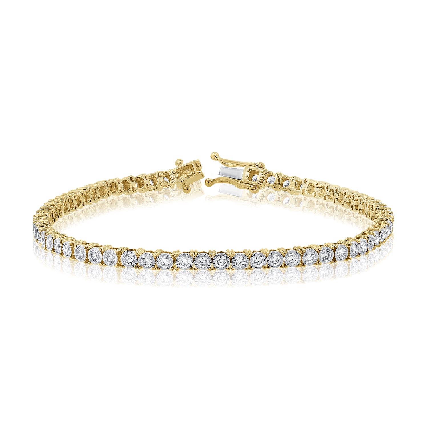 Medium Round Diamond Illusion Tennis Bracelet