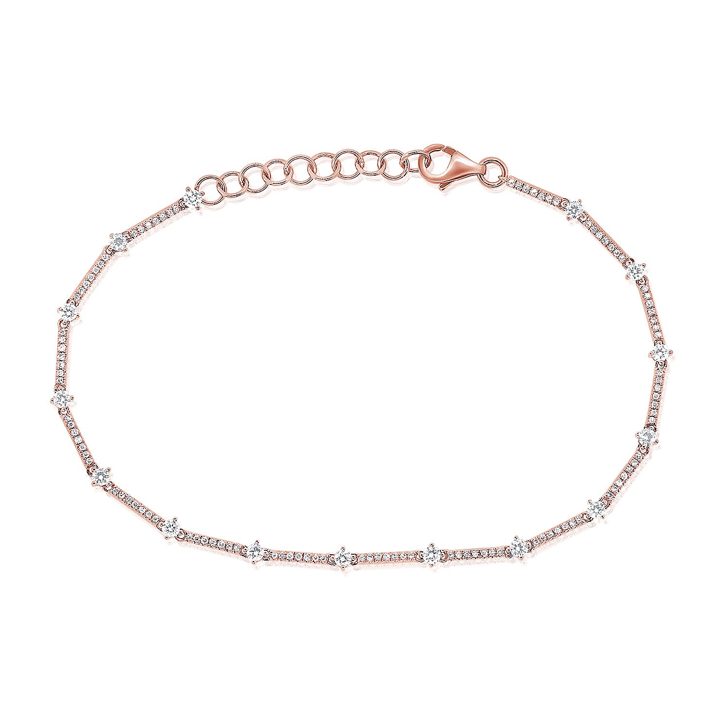 Alternated Tennis And Diamond Bracelet