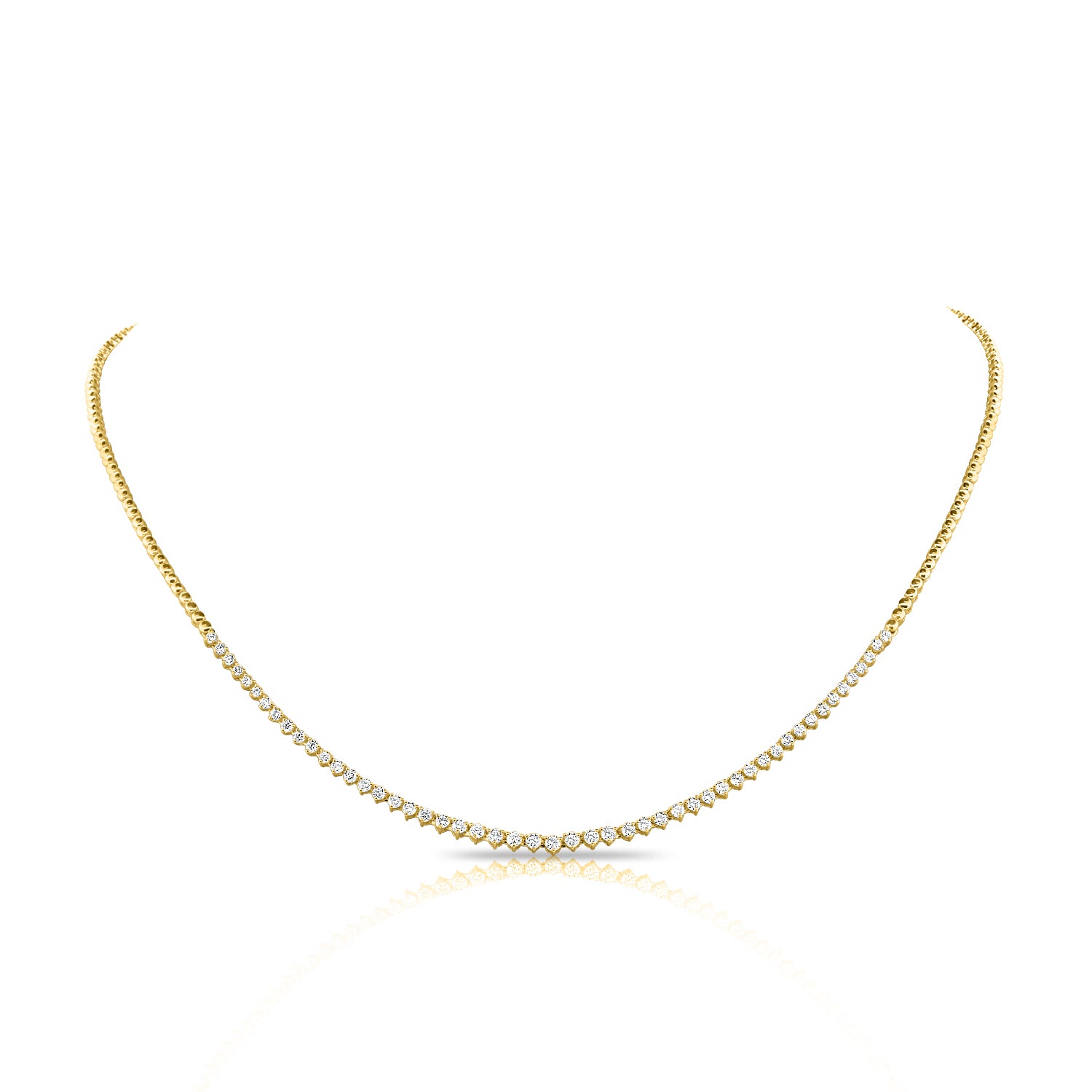 Three Prong Half Diamond Tennis Necklace