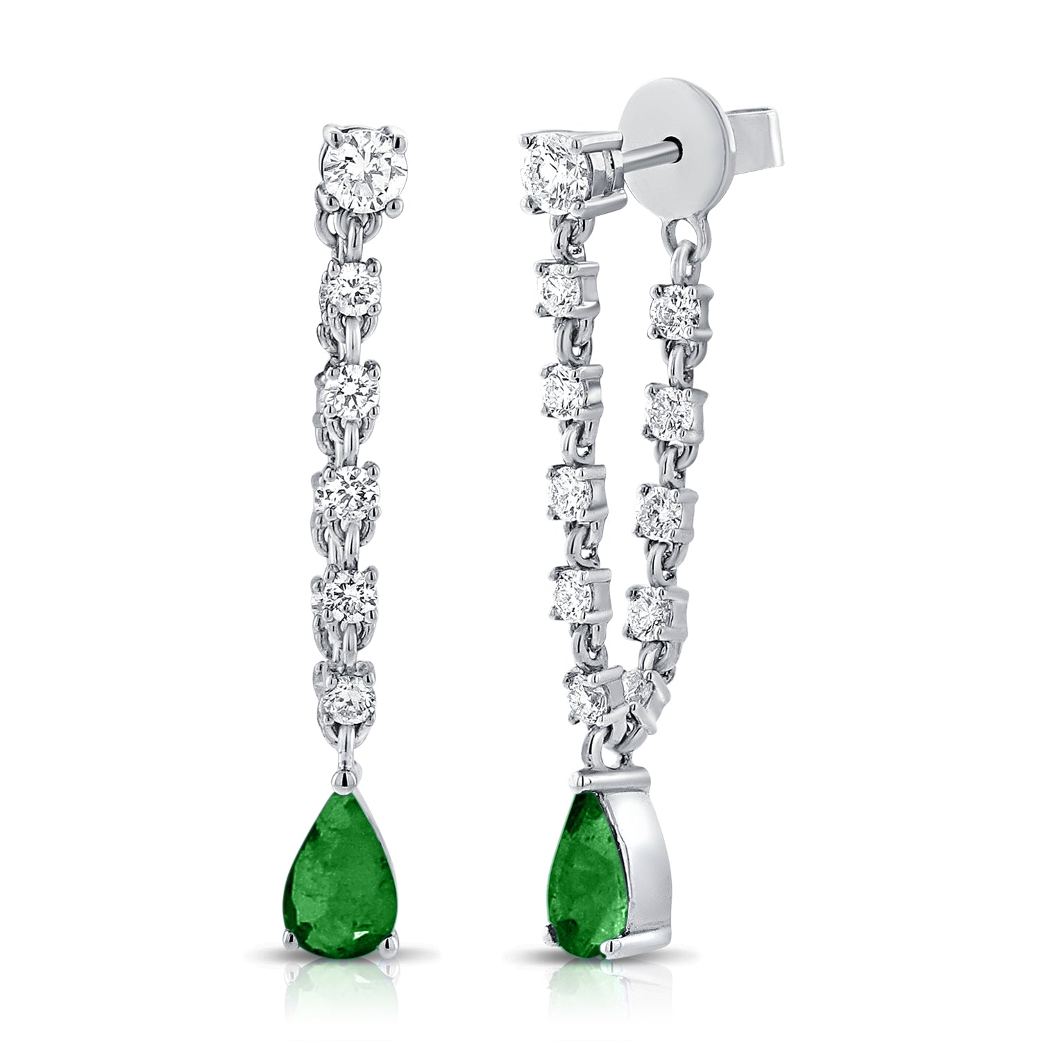 Diamond Chain With Gemstone Drop Earrings