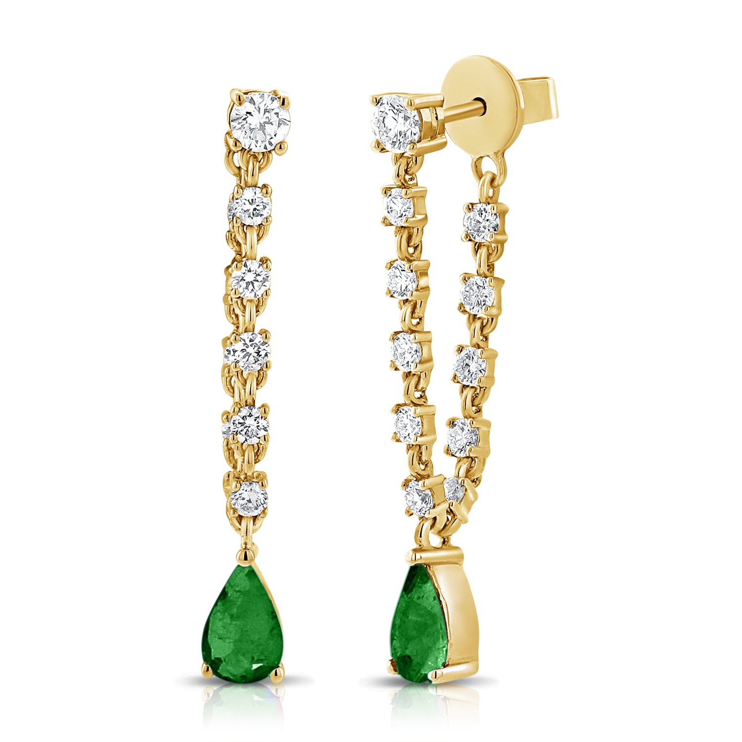 Diamond Chain With Gemstone Drop Earrings