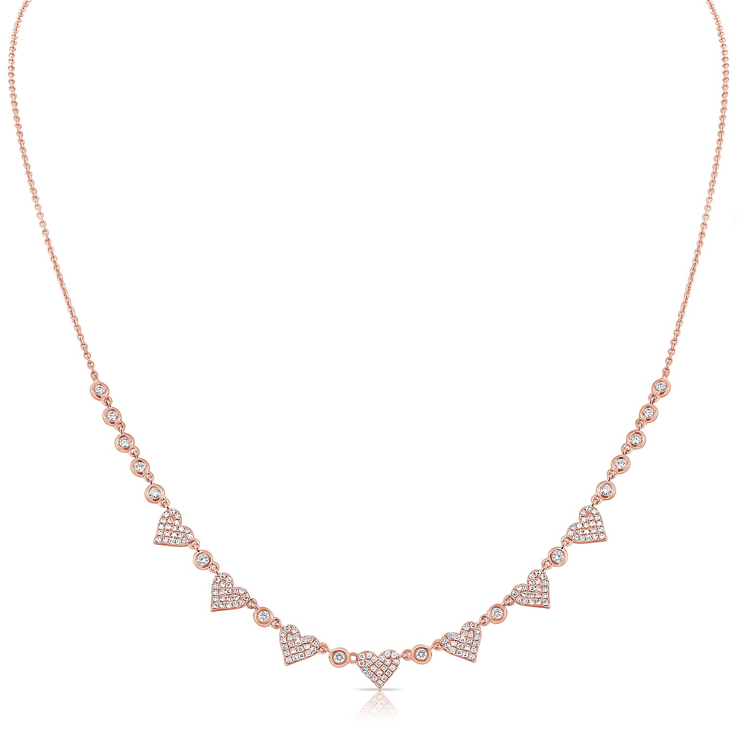 Pave Heart Stackable Necklace