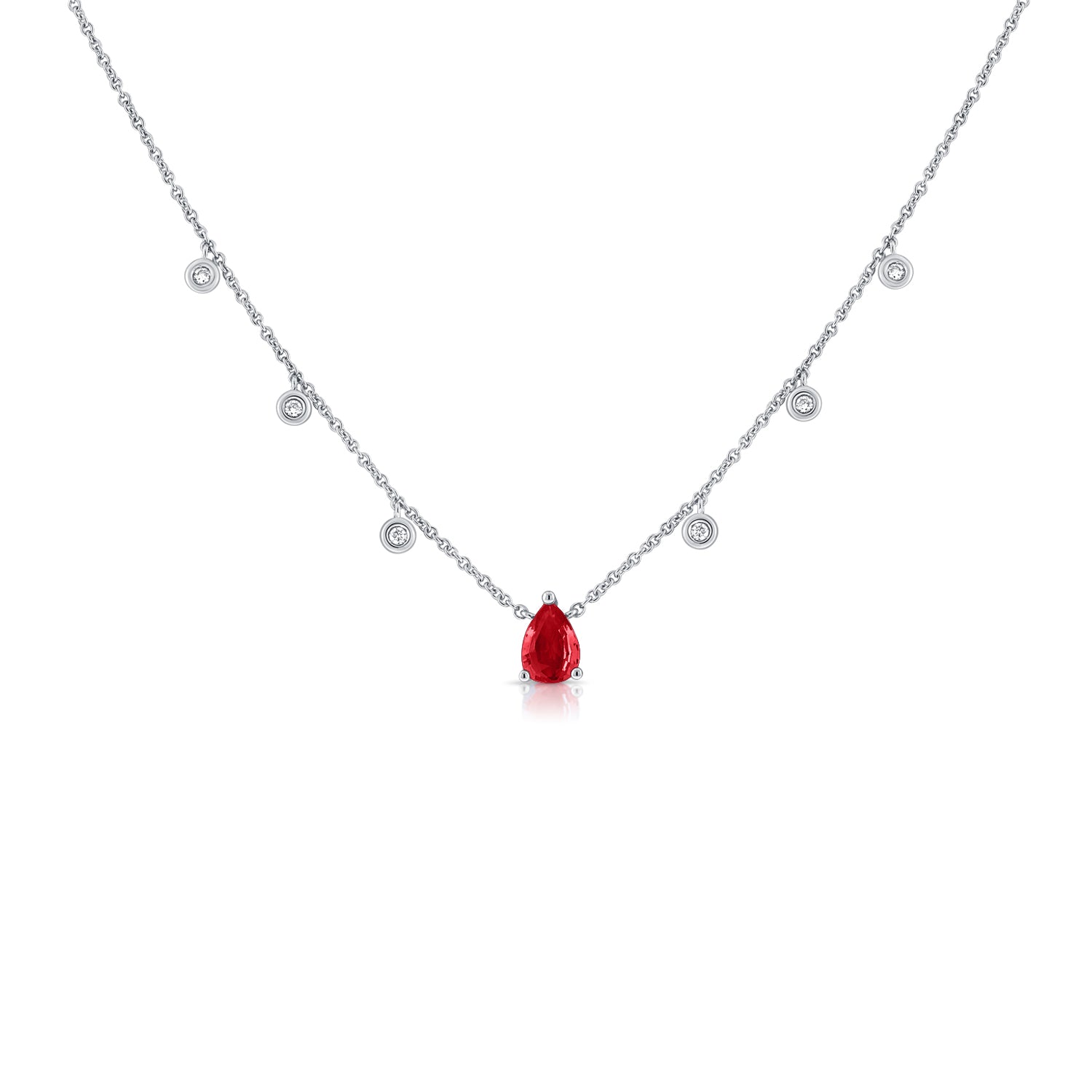 Gemstone Drop With Dangling Bezel Diamonds