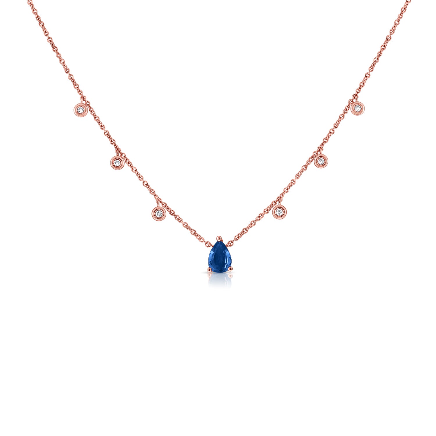 Gemstone Drop With Dangling Bezel Diamonds