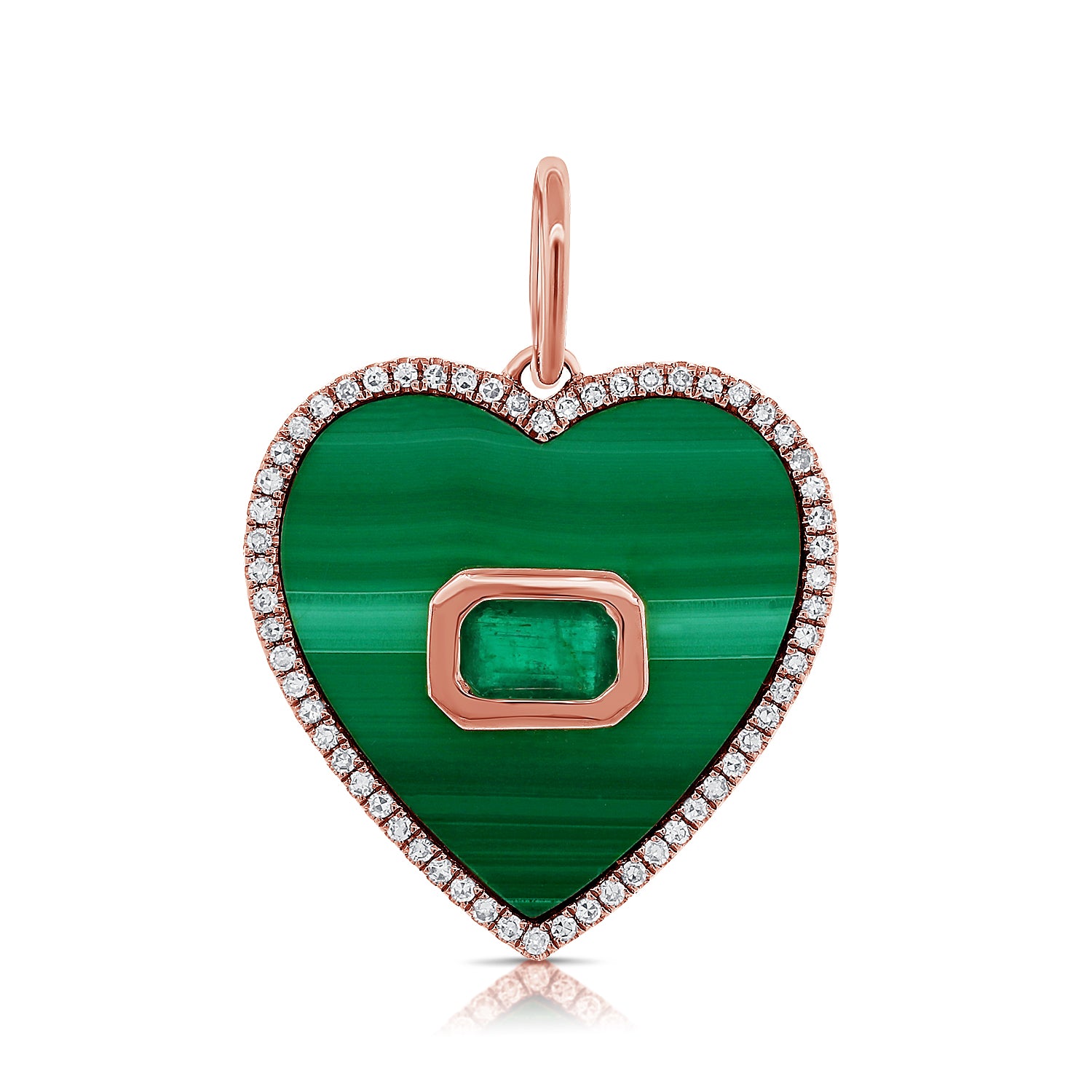 Malachite And Emerald Heart Pendant