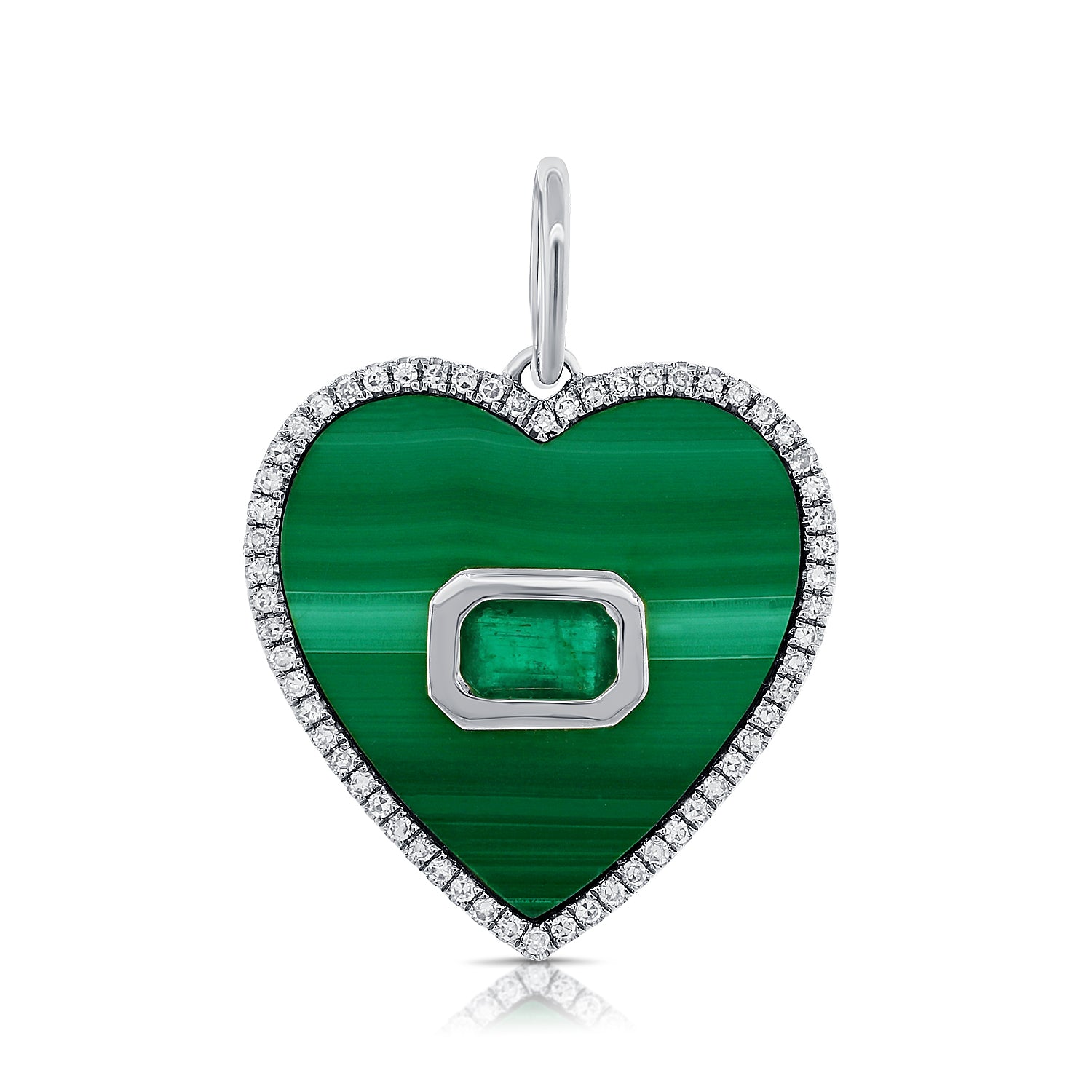 Malachite And Emerald Heart Pendant