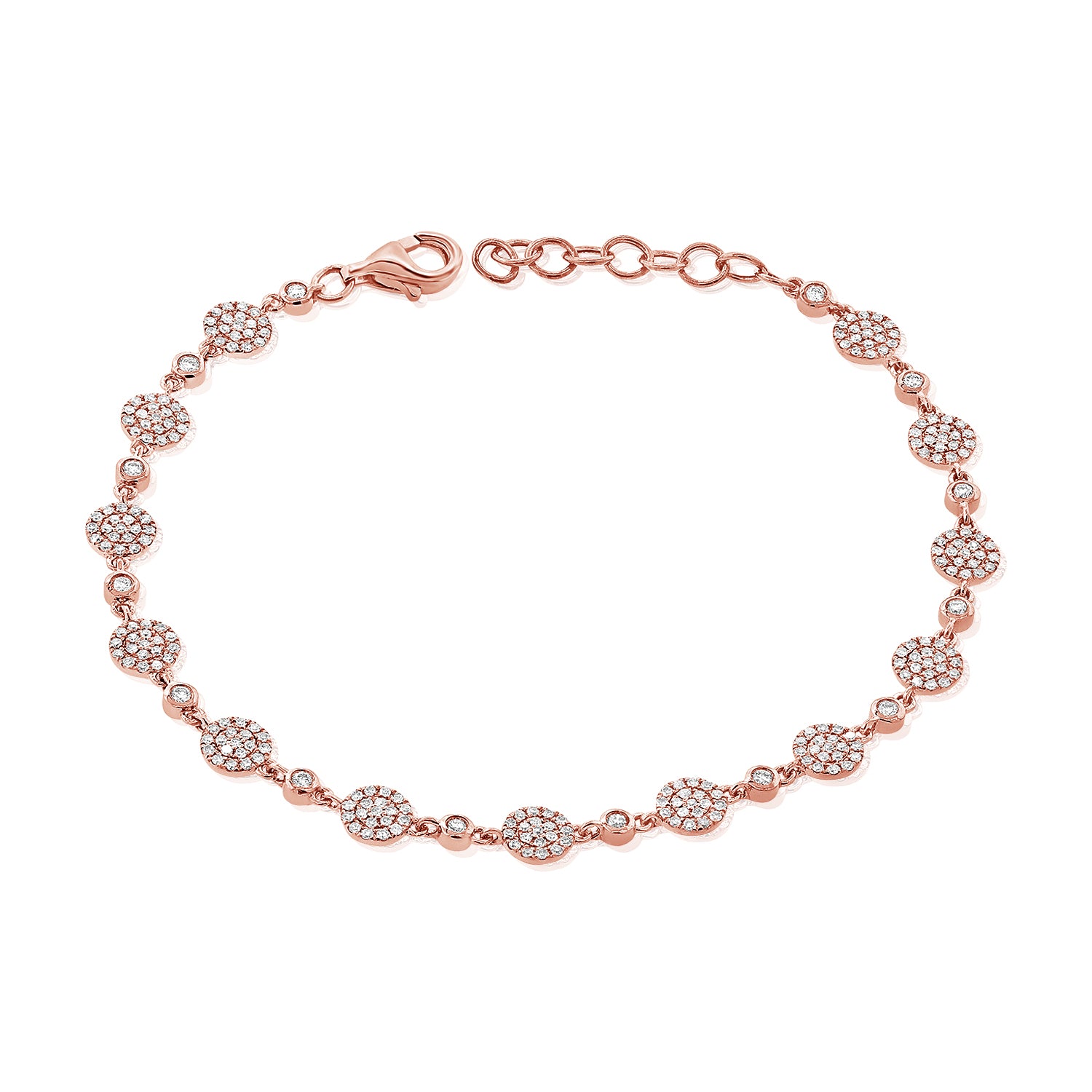 Full Multi Pave Disc And Bezel Set Diamond Bracelet