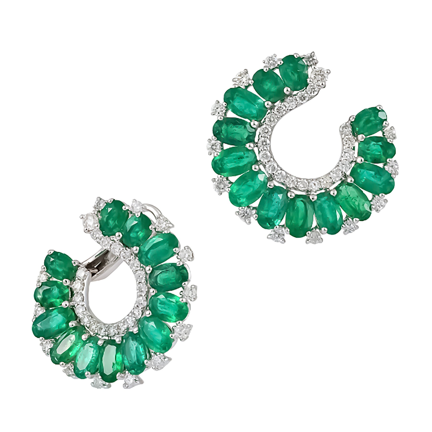 Gemstone Oval U Earrings