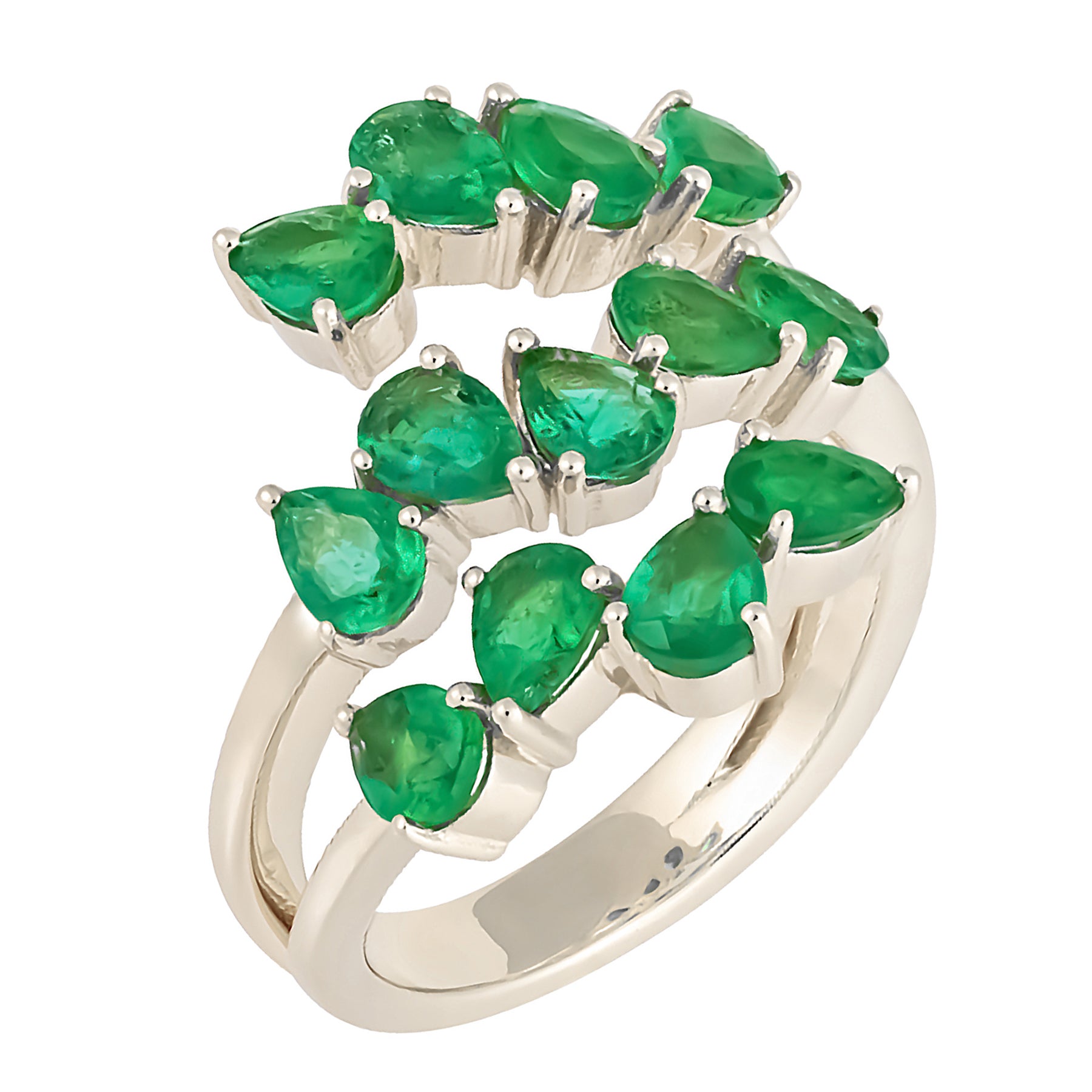 Gemstone Pear Coil Ring