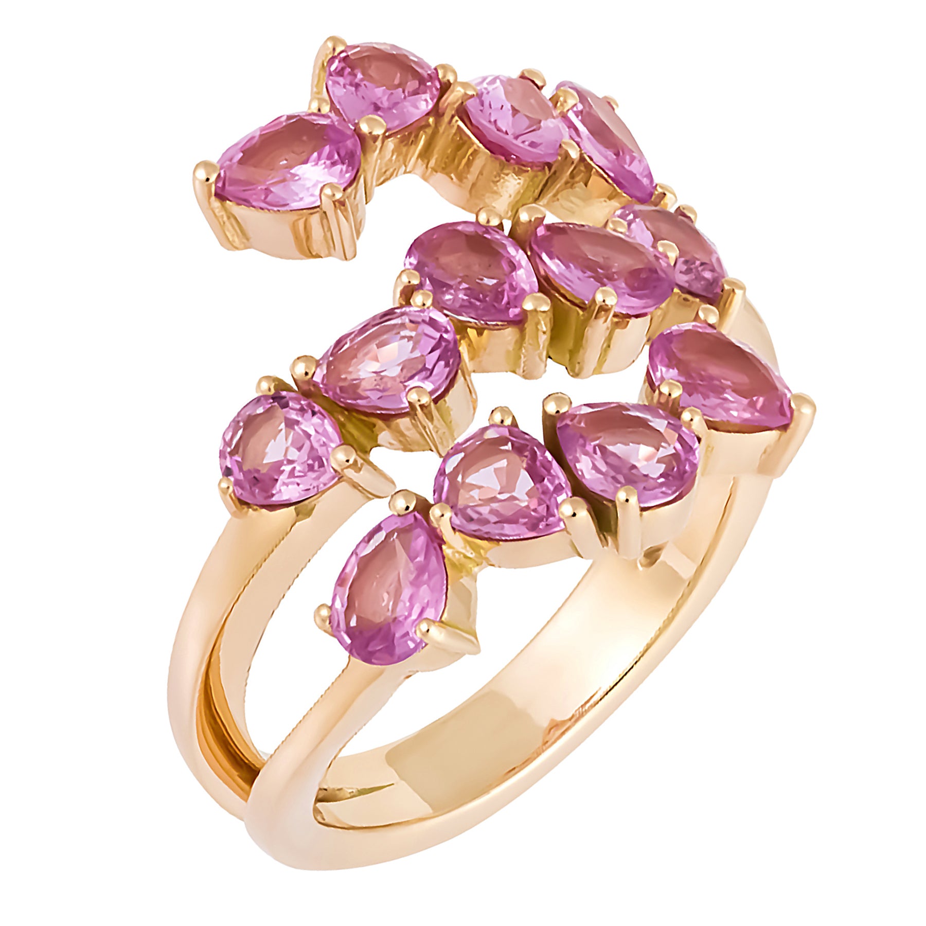 Gemstone Pear Coil Ring