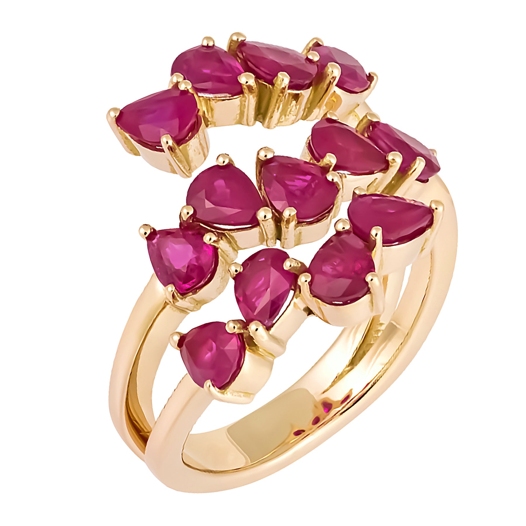 Gemstone Pear Coil Ring