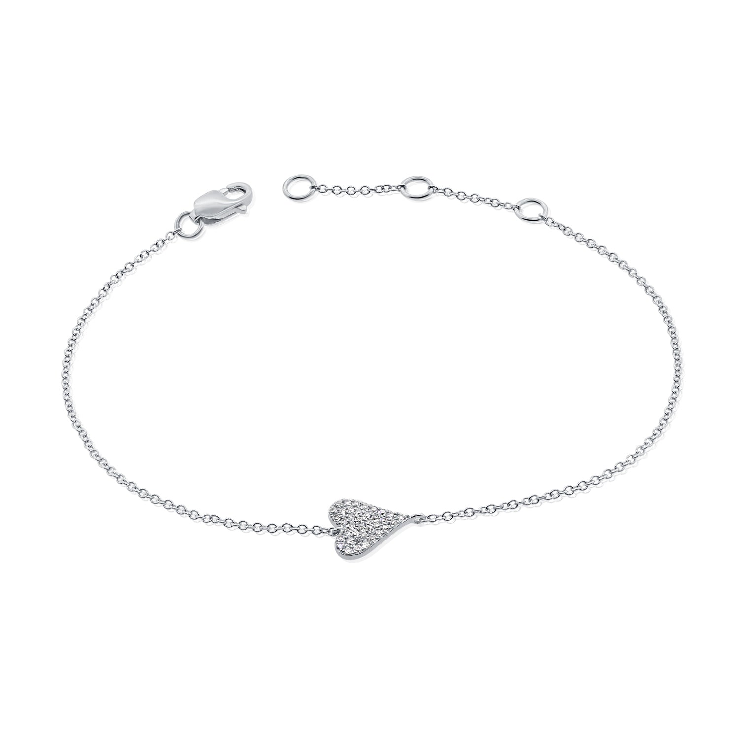 Pave Elongated Heart Bracelet