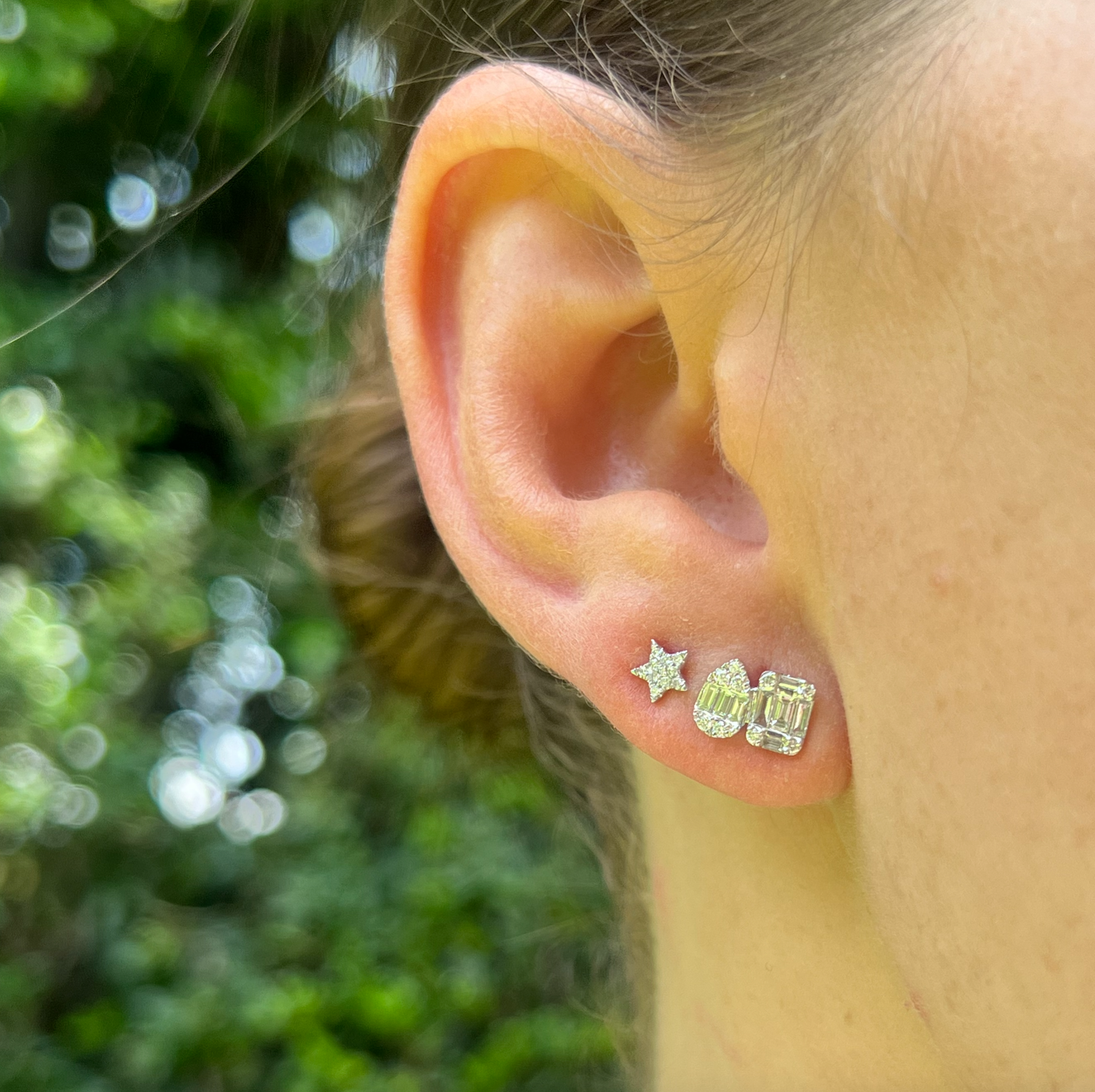 Toi Et Moi Pear And Emerald Illusion Studs