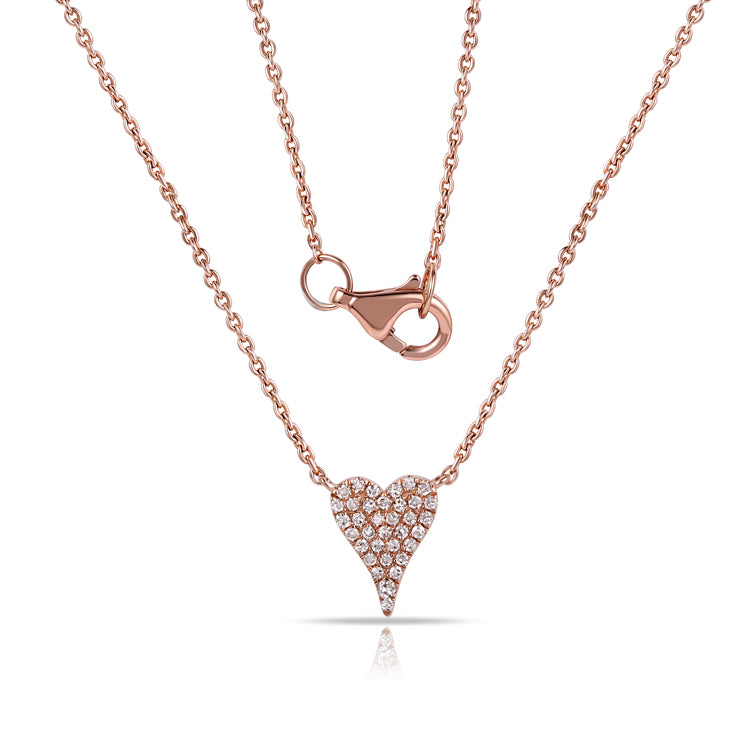 Elongated Heart Pave Necklace