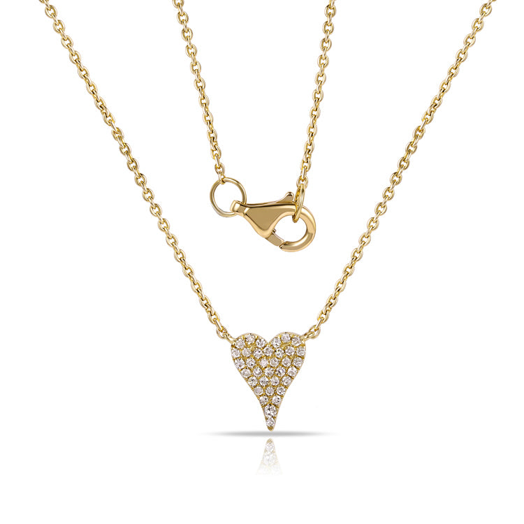 Elongated Heart Pave Necklace