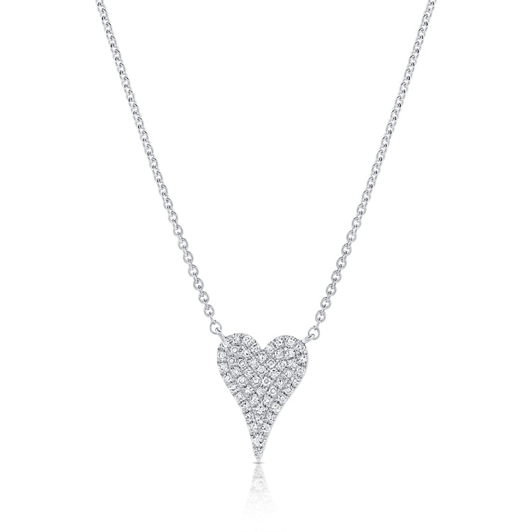 Elongated Heart Pave Necklace