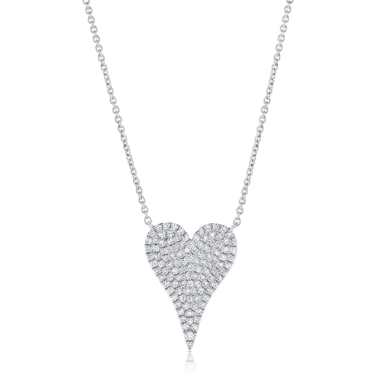 Elongated Heart Pave Necklace