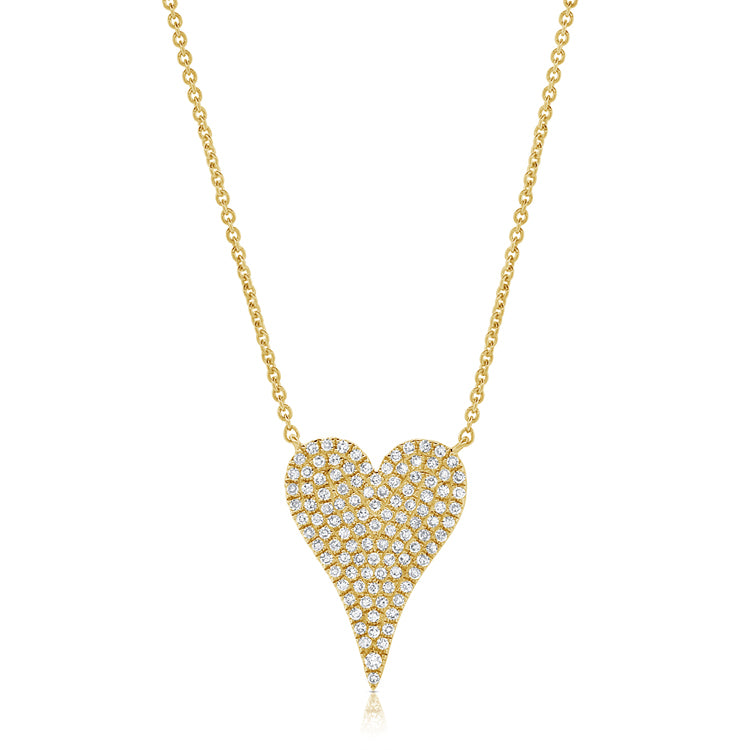 Elongated Heart Pave Necklace