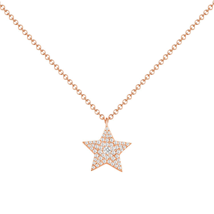 Medium Pave Star Necklace