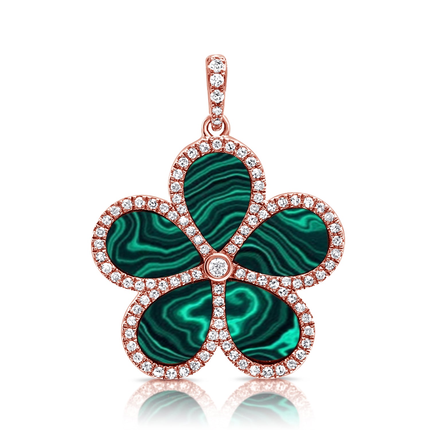 Malachite Flower Pendant