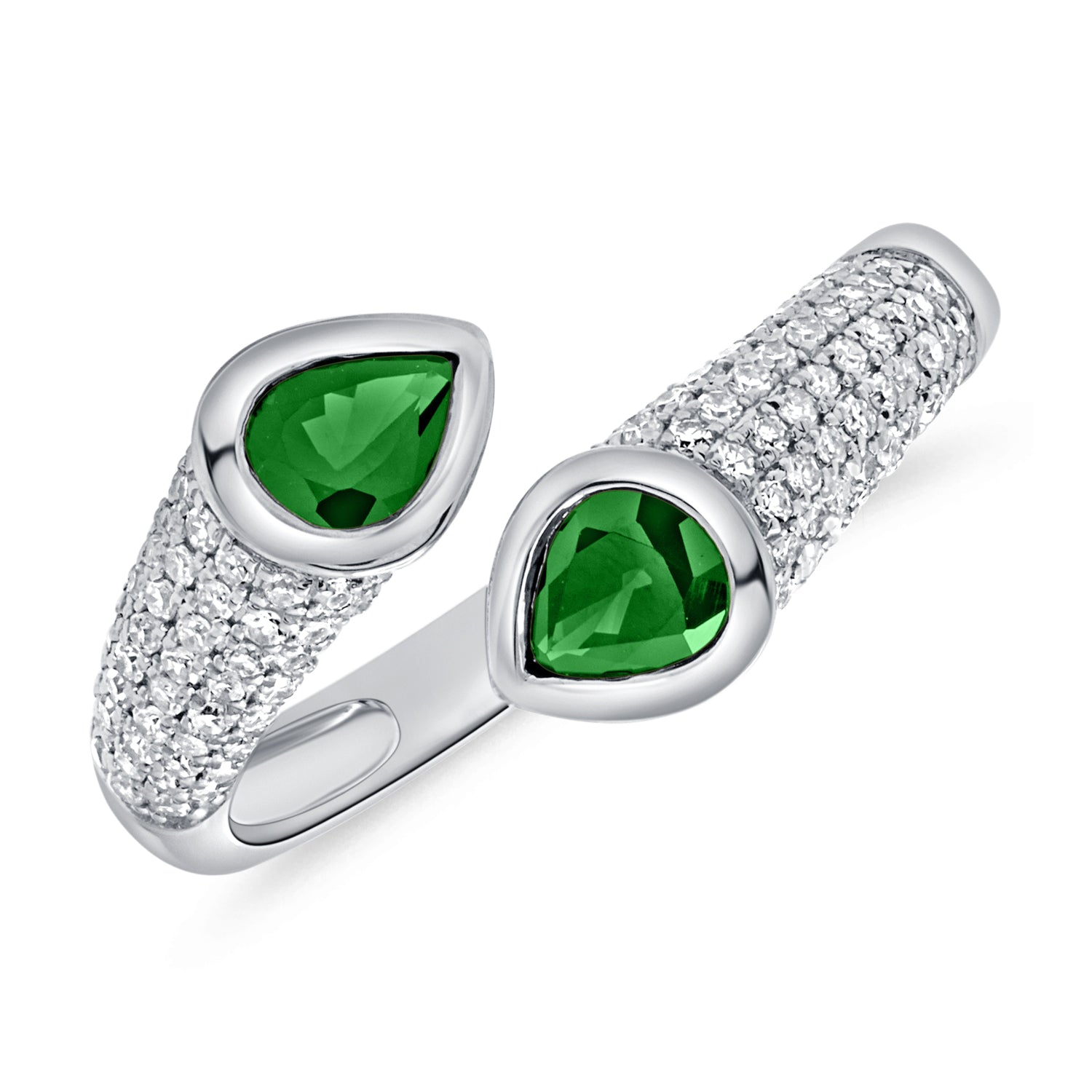 Gemstone Pear And Pave Ring