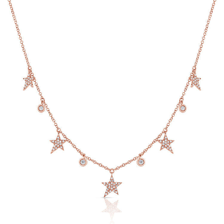 Dangling Stars And Diamond Necklace