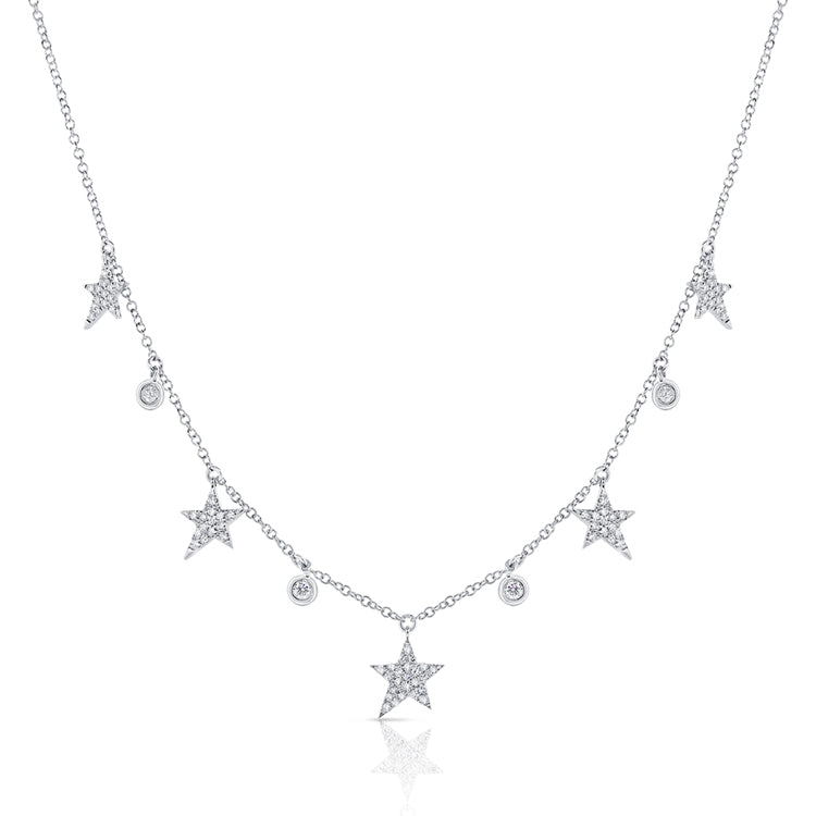 Dangling Stars And Diamond Necklace