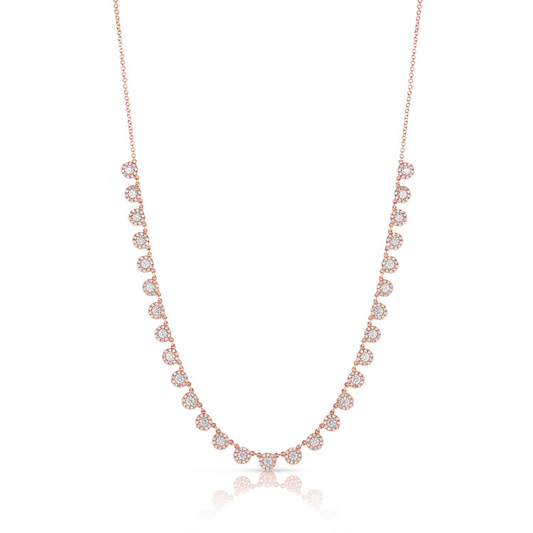 Diamond Halo Half Necklace