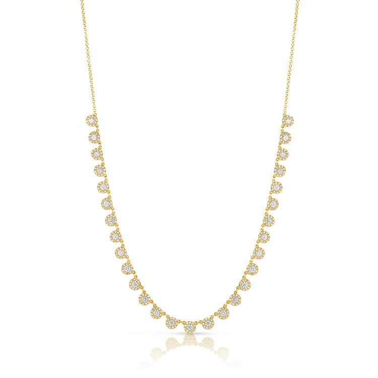 Diamond Halo Half Necklace