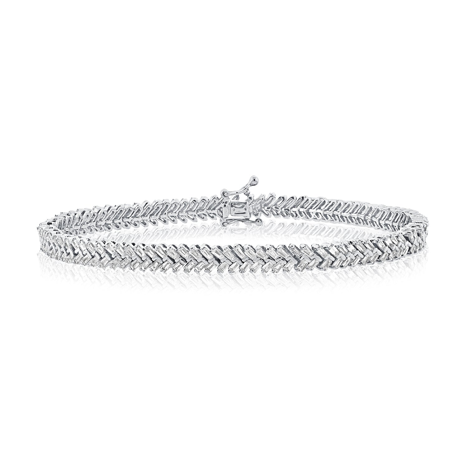 Baguette Diamond Snake Bracelet