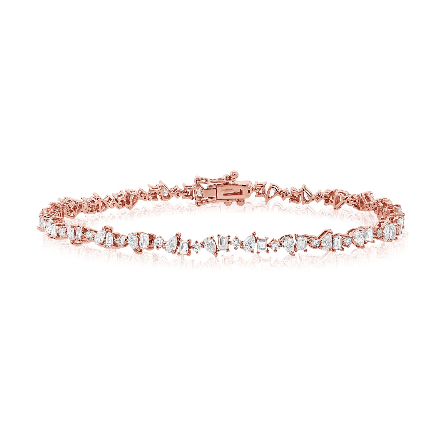 Multishape Medium Diamond Size Tennis Bracelet