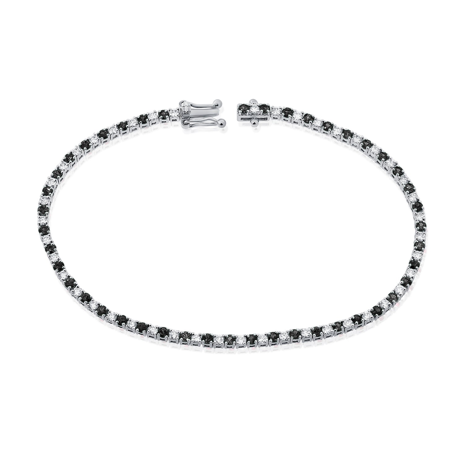 One On One Gemstone Diamond Tennis Bracelet