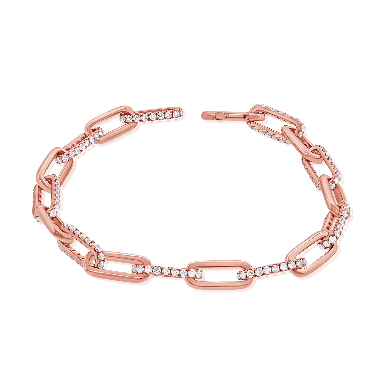 Alternated Pave Cuban Chain Bracelet