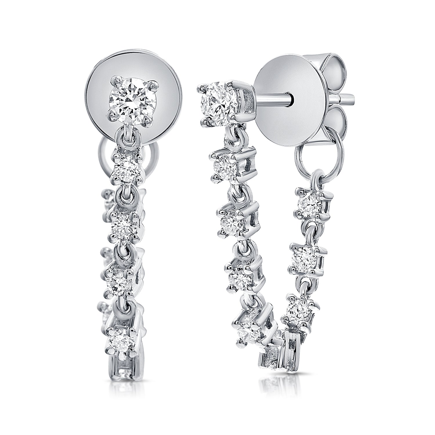 Nine Diamond Chain Earrings