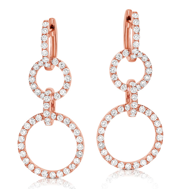 Four Circled Pave Earrings