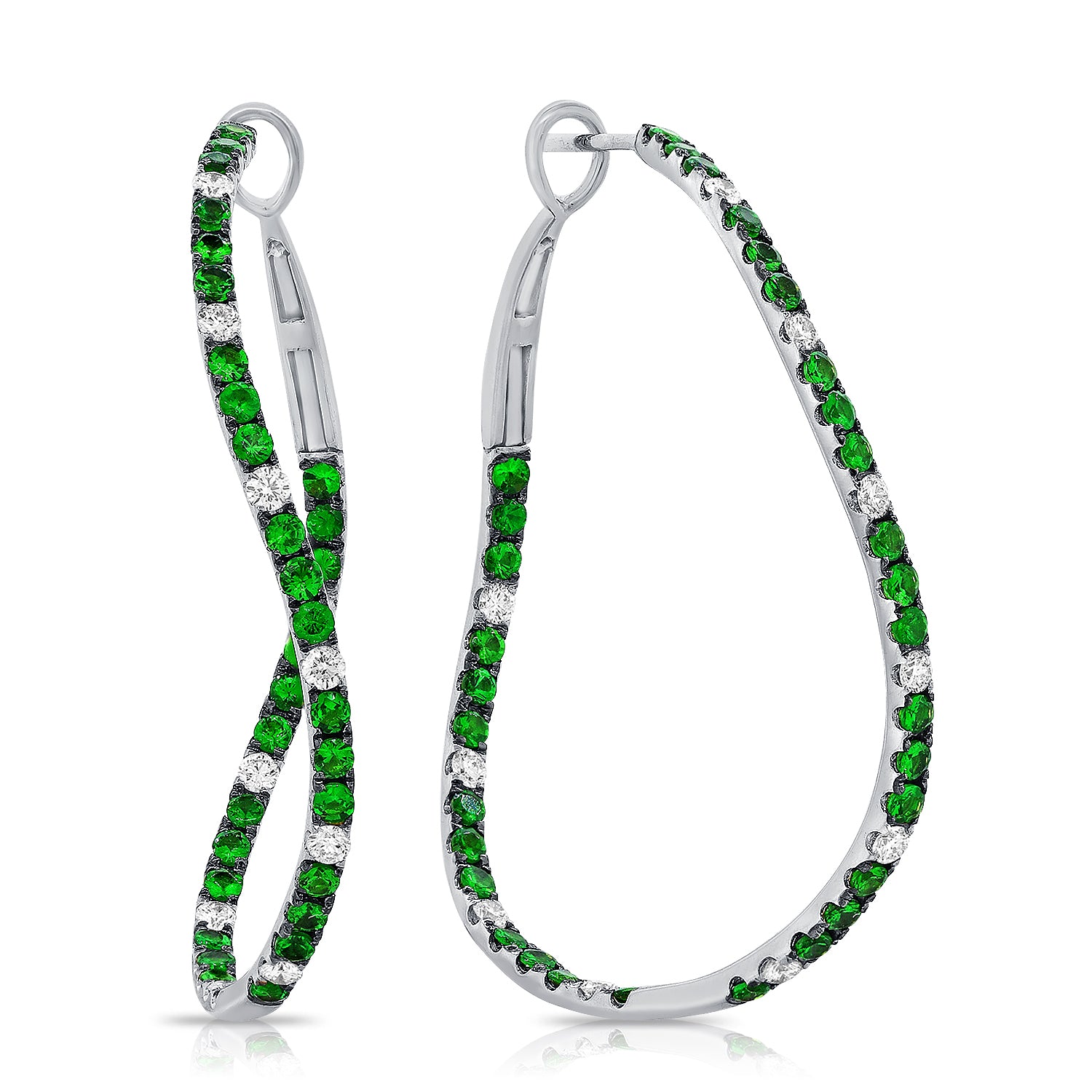 S Shaped Gemstone Hoops